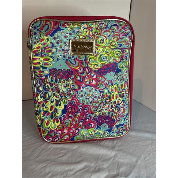 Lilly Pulitzer Laptop iPad Business School Tech Case Sleeve 9" x 12" Pink Floral - Picture 8 of 8
